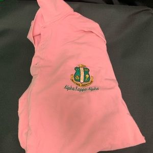 Pink polo with sorority crest- Alpha  Kappa Alpha